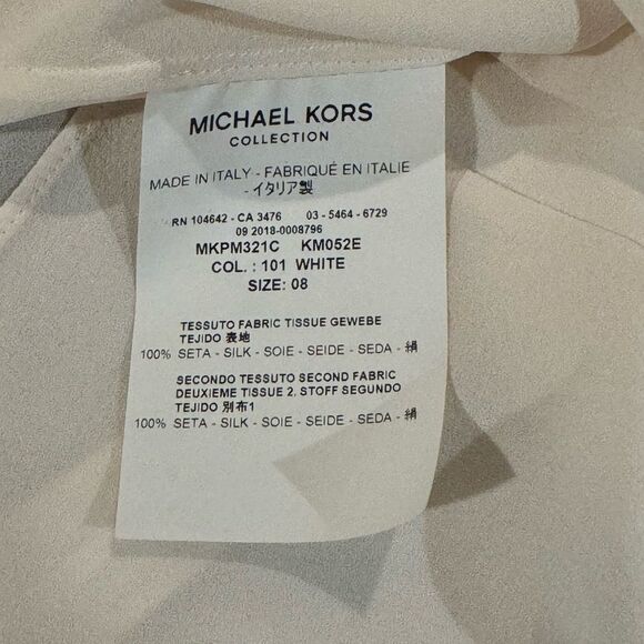 $595 Michael Kors Collection Ruffle Sleeve Silk Blouse. Made in Italy. Size 8 - Picture 5 of 5